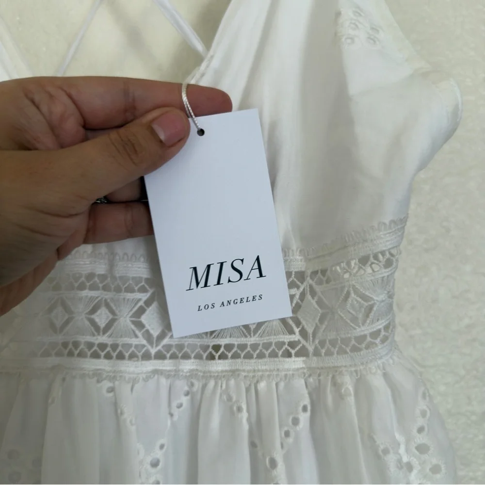 NWT Misa Los Angeles Eyelet Embroidered Allegra  Dress. - Picture 9 of 13